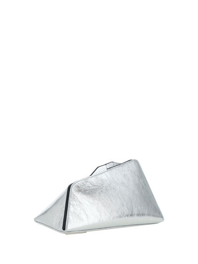 Shop Attico 8.30 Pm Clutch Bag In Silver