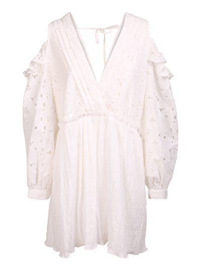 Shop Iro Lace-detail Mini Dress In White