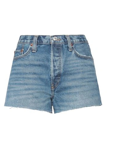 Shop Re/done Woman Denim Shorts Blue Size 29 Cotton, Polyester