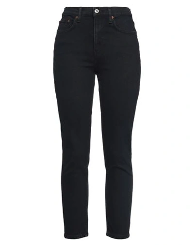 Re/done Woman Jeans Black Size 28 Cotton, Lyocell, Lycra In Black