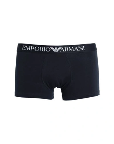 Shop Emporio Armani Man Boxer Navy Blue Size L Cotton, Elastane, Polyamide, Polyester, Wool