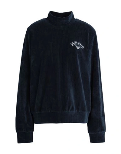 Shop Emporio Armani Woman Sweatshirt Navy Blue Size M Cotton, Polyester