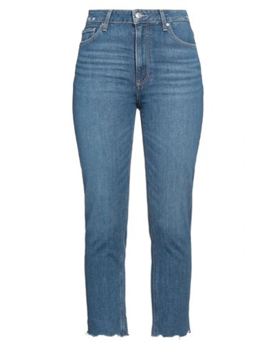 Shop Paige Woman Jeans Blue Size 32 Cotton, Elastane