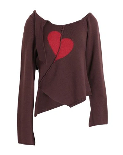 Shop Marco Rambaldi Woman Sweater Cocoa Size M Virgin Wool In Brown