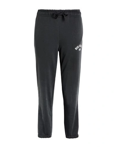 Shop New Balance Essentials Varsity Fleece Pant Woman Pants Steel Grey Size L Cotton, Polyester