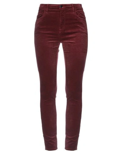 Shop J Brand Woman Pants Burgundy Size 31 Cotton, Modal, Polyester, Polyurethane In Red