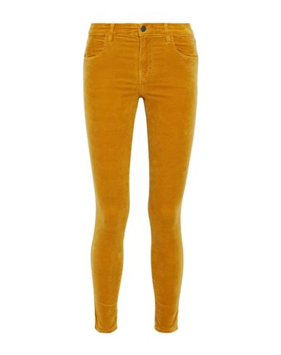 Shop J Brand Woman Pants Ocher Size 23 Cotton, Modal, Polyester, Polyurethane In Yellow