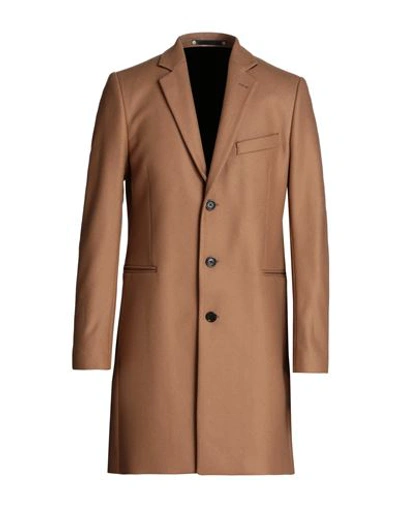 Shop Ps By Paul Smith Ps Paul Smith Man Coat Camel Size L Wool, Polyamide, Cashmere In Beige