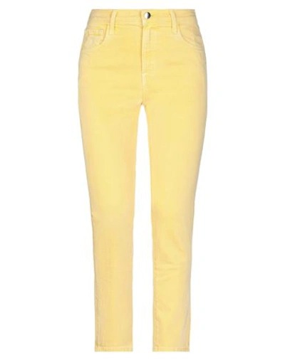 J Brand Woman Jeans Yellow Size 26 Cotton, Elastane In Yellow
