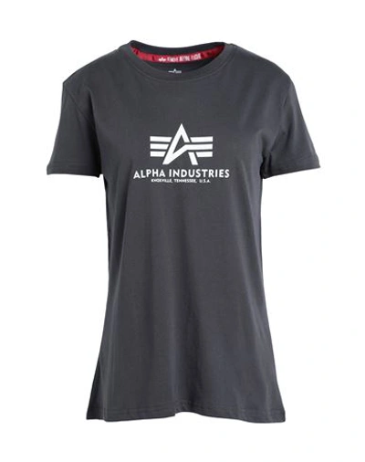 Shop Alpha Industries Woman T-shirt Lead Size L Cotton In Grey
