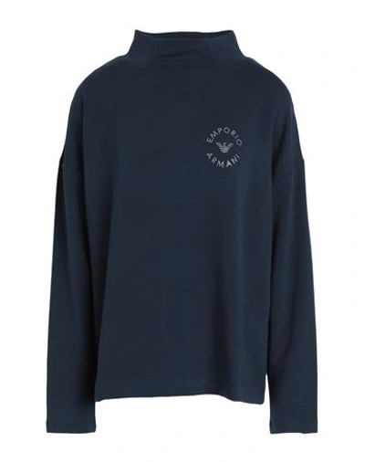 Shop Emporio Armani Woman Sweatshirt Navy Blue Size 4 Viscose, Elastane