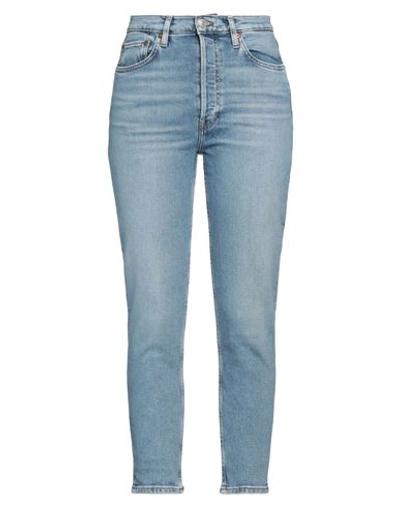 Re/done Woman Jeans Blue Size 31 Cotton, Polyester, Elastane In Blue