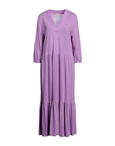 Shop Purotatto Woman Maxi Dress Mauve Size 8 Linen In Purple