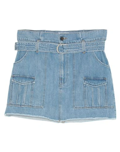 Frame Woman Denim Skirt Blue Size 28 Cotton In Blue