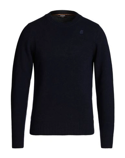 Shop K-way Man Sweater Navy Blue Size M Wool, Polyamide