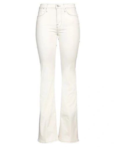 Frame Woman Jeans Ivory Size 31 Cotton, Polyester, Elastane In White