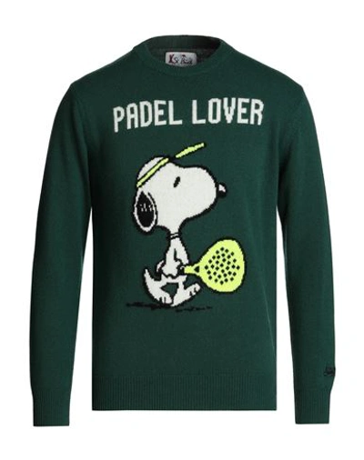 Mc2 Saint Barth Crewneck Sweater Snoopy Padel Lover Sweater In Green