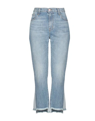 Shop J Brand Woman Denim Cropped Blue Size 30 Cotton, Lyocell