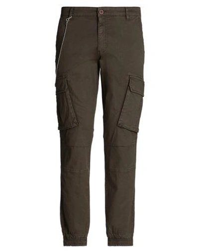 Shop Jack & Jones Man Pants Dark Green Size 34w-34l Cotton, Elastane