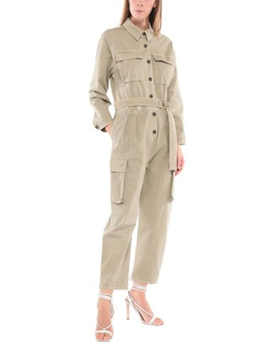 Frame Woman Jumpsuit Military Green Size M Cotton, Recycled Cotton, Elastane In Green