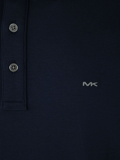 Shop Michael Kors Long Sleeve Sleek Mk Crew Polo In Blue