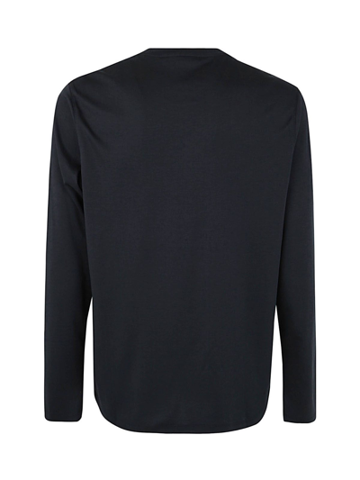 Shop Michael Kors Long Sleeve Sleek Mk Crew T-shirt In Black