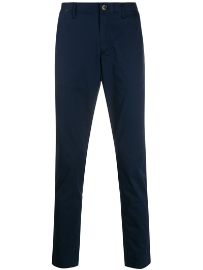 Shop Michael Kors Skinny Wash Plain Chino Trousers In Blue