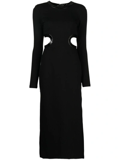 Shop Staud Long Sleeve Dolce Dress In Black