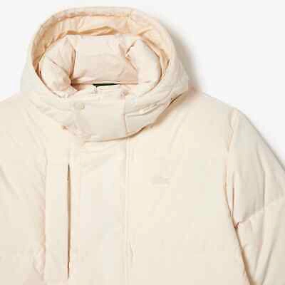 Pre-owned Lacoste Midi Puffer White Herren Daunenjacke Winterjacke Creme Weiss Bh1583-xfj