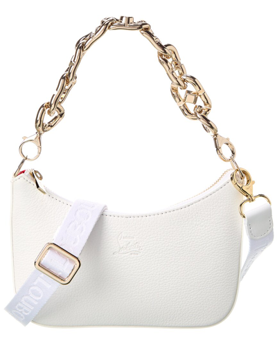 Shop Christian Louboutin Loubila Chain Mini Leather Shoulder Bag In White