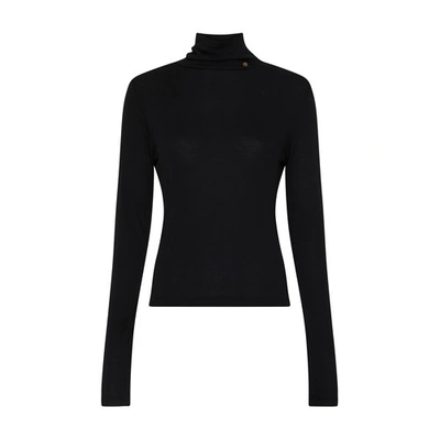 Shop Anine Bing Lia Long-sleeved Top In Black