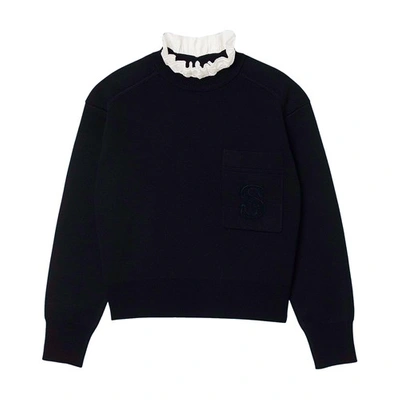 Shop Sandro Knitted Jumper With High Neck In Noir