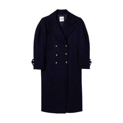 Shop Sandro Lapel Collar Coat In Noir
