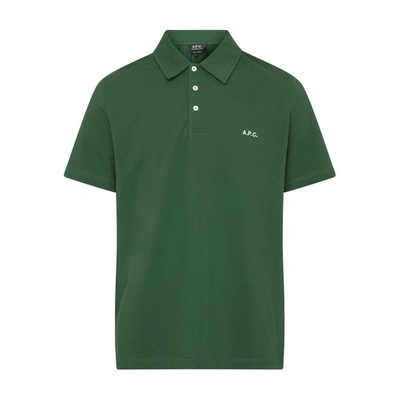 Shop Apc Austin Polo Shirt In Kaf_dark_green