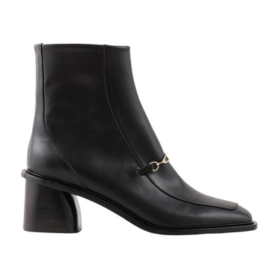 Shop Sandro Leather Ankle Boots In Black