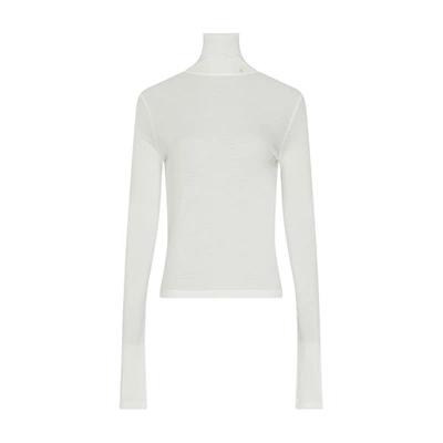 Shop Anine Bing Lia Long-sleeved Top In White