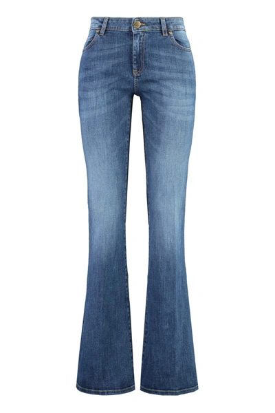 Shop Pinko Low-rise Flared Jeans In Denim