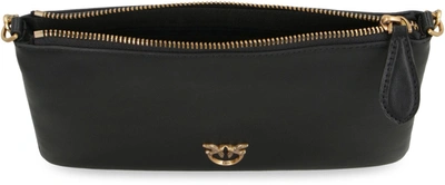 Shop Pinko Leather Crossbody Bag In Black