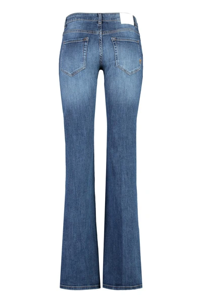Shop Pinko Low-rise Flared Jeans In Denim