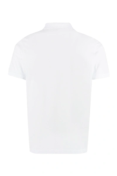 Shop Stone Island Short Sleeve Cotton Polo Shirt In White