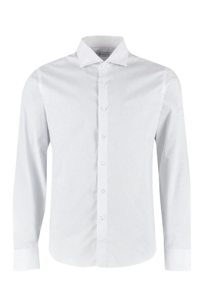 Shop The (alphabet) The (shirt) - Printed Cotton Shirt In White
