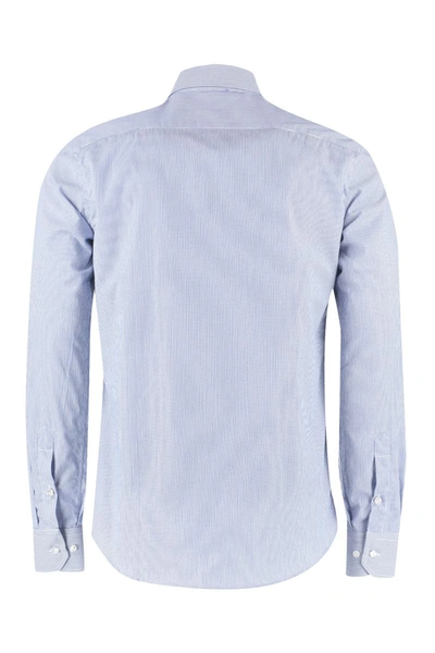 Shop The (alphabet) The (shirt) - Striped Cotton Shirt In Blue