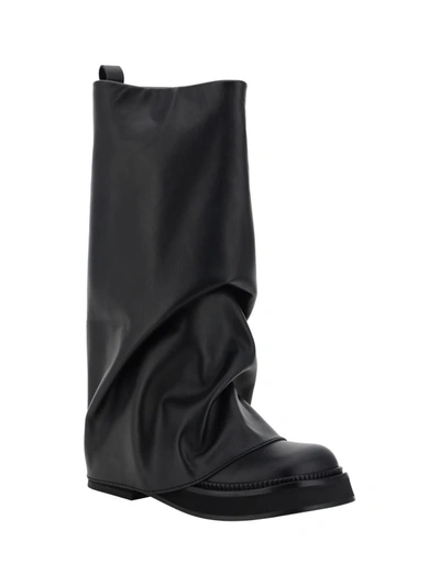 Attico Robin Combat Boot In Black