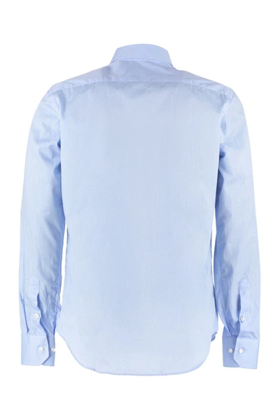 Shop The (alphabet) The (shirt) - Stretch Cotton Shirt In Blue