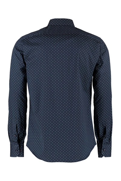 Shop The (alphabet) The (shirt) - Printed Cotton Shirt In Blue