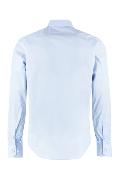 Shop The (alphabet) The (shirt) - Stretch Cotton Shirt In Blue