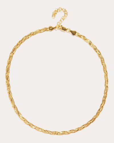 Shop Pamela Love Women's Braided Herringbone Slim Chain Necklace In Gold