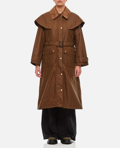 Shop Barbour Fellbeck Waxed Cotton Trench Coat In Brown