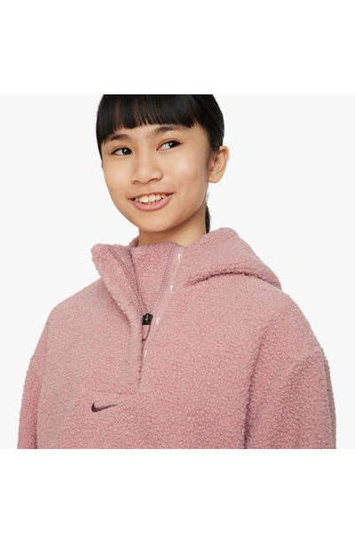 Shop Nike Kids' Therma-fit Faux Shearling Jacket In Red Stardust/ Cedar