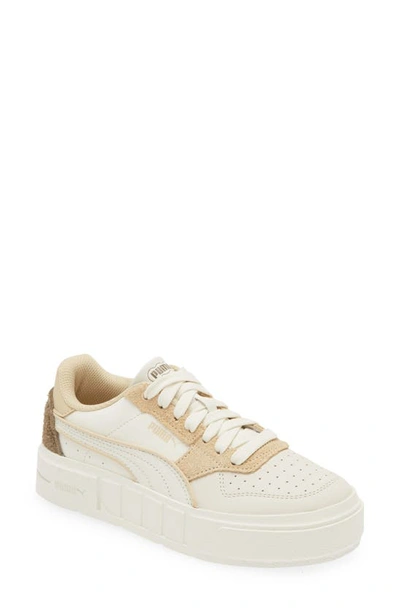 Shop Puma Cali Court Platform Sneaker In Warm White-almond-cashew